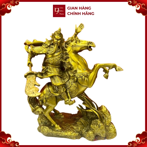 Tượng Quan Công Cưỡi Ngựa - Đồ Đồng Cao Cấp - Cửu Diệu Thiên - THN106