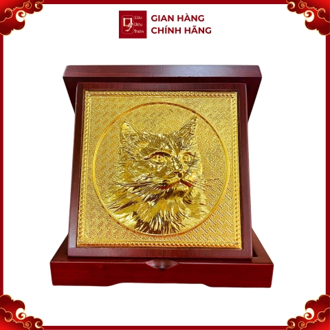 Tranh Đồng Linh Vật Năm Quý Mão , Mạ Vàng 24K ( 16,5x16,5cm ) - Cửu Diệu Thiên - ML001
