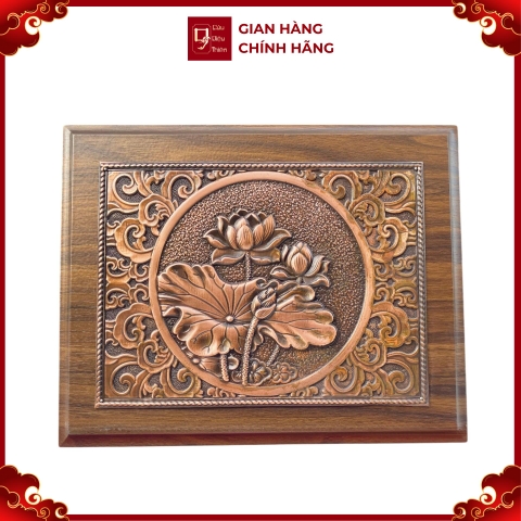 Tranh Đồng Hoa Sen ( 20x25cm ) - Cửu Diệu Thiên - SH030