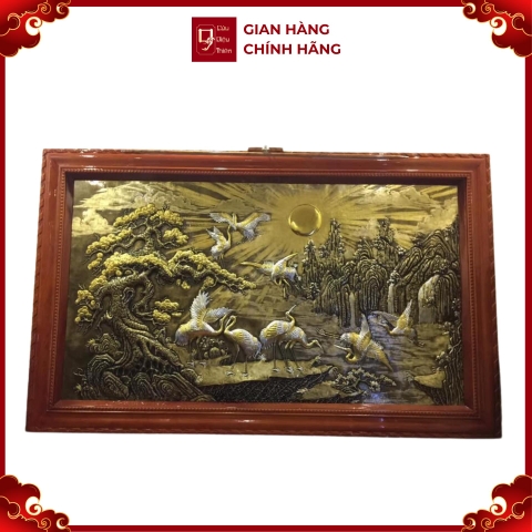 Tranh Tùng Hạc - Đồ Đồng Cao Cấp - Cửu Diệu Thiên - THN032