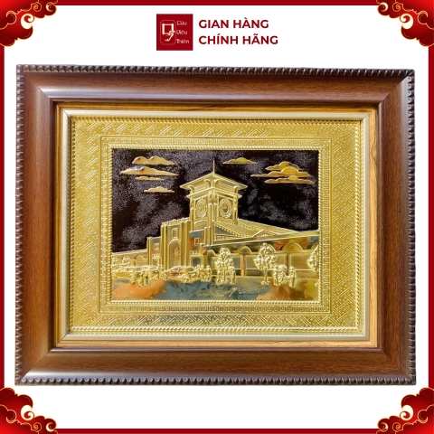 Tranh Đồng Chợ Bến Thành ( 28x34cm ) - Cửu Diệu Thiên - BT003