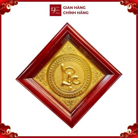 Tranh Đồng Chữ Lộc , Mạ Vàng 24K ( 40x40cm ) - Cửu Diệu Thiên - THN171