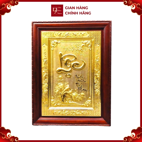 Tranh Đồng Chữ Lộc , Mạ Vàng 24K ( 88x128cm ) - Cửu Diệu Thiên - THN177