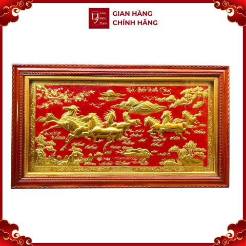 Tranh Đồng Mã Đáo Thành Công, Dát Vàng ( 88x155cm ) - Cửu Diệu Thiên - MD021