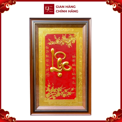 Tranh Đồng Chữ Lộc , Dát Vàng ( 50x80cm ) - Cửu Diệu Thiên - THN180