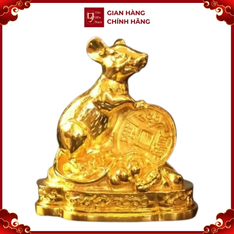 Tượng Chuột Phong Thủy , Linh Vật Tuổi Tý - Đồ Đồng Cao Cấp - Cửu Diệu Thiên - THN083