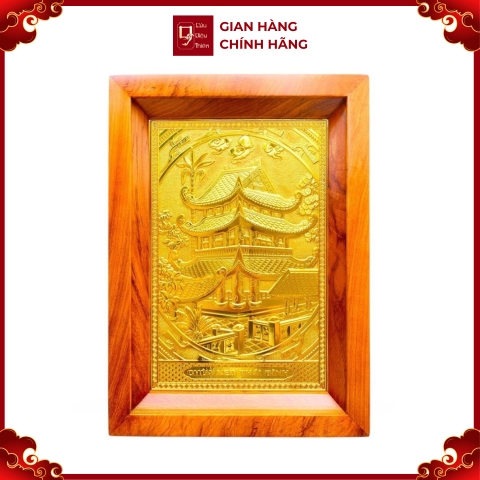 Tranh Đồng Chùa Keo, Mạ Vàng 24K (38x54cm) - Cửu Diệu Thiên - CK007
