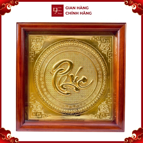 Tranh Đồng Chữ Phúc , Dát Vàng ( 68x68cm ) - Cửu Diệu Thiên - CP009
