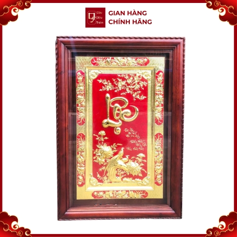 Tranh Đồng Chữ Lộc , Mạ Vàng 24K ( 128x88cm ) - Cửu Diệu Thiên - THN182
