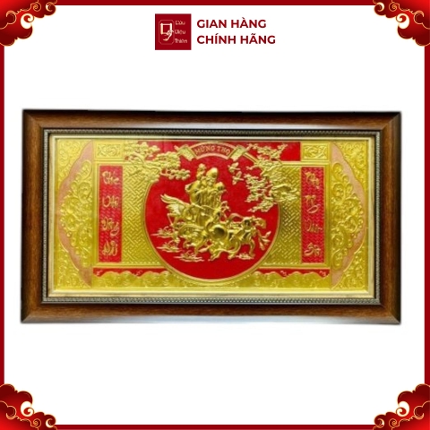 Tranh Đồng Mừng Thọ Ông Bà Cụ , Dát Vàng ( 38x68cm ) - Cửu Diệu Thiên - THN213