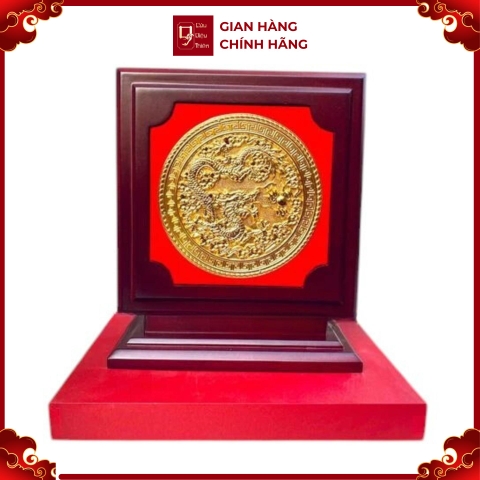 Tranh Đồng Vàng Rồng Phú Quý , Mạ Vàng 24K ( Đường Kính 23cm ) - Cửu Diệu Thiên - RV005
