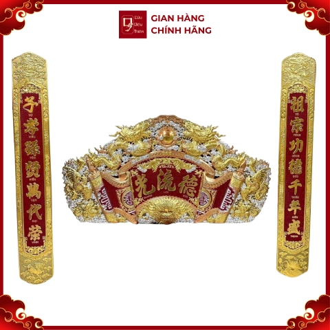 Bộ Hoành Phi Câu Đối - Đồ Đồng Cao Cấp - Cửu Diệu Thiên - VN005