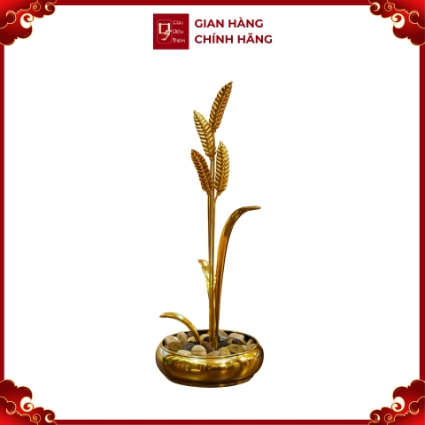 Chậu Bông Lúa Bằng Đồng - Đồ Đồng Cao Cấp - Cửu Diệu Thiên - THN358