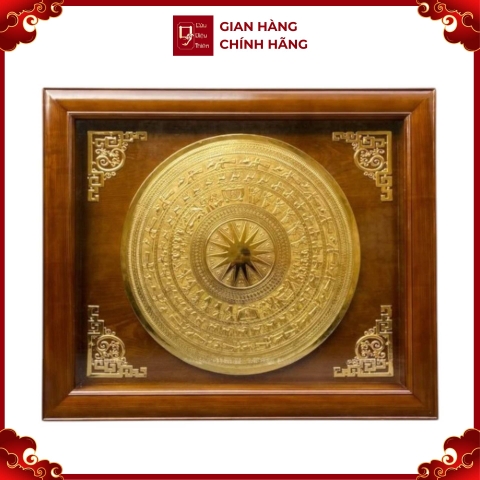 Tranh Đồng Mặt Trống Đồng , Mạ Vàng 24K ( 1m27x1m07 ) - Cửu Diệu Thiên - ĐT014