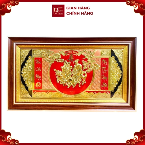 Tranh Đồng Mừng Thọ Ông Bà Cụ , Dát Vàng - Cửu Diệu Thiên - THN215