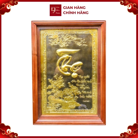 Tranh Đồng Chữ Thọ ( 48x68cm ) - Cửu Diệu Thiên - THN193