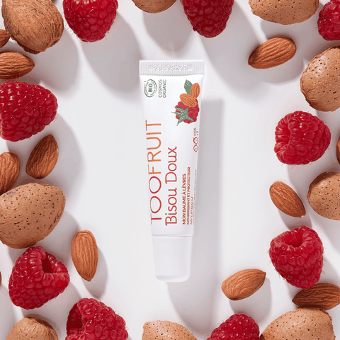 Son dưỡng môi hữu cơ không màu cho bé 3-14 tuổi Toofruit mâm xôi - hạnh nhân 10ml