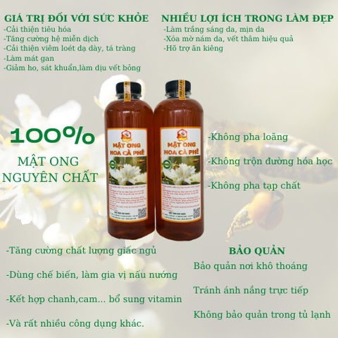 Mật Ong Hoa Cà Phê Chai 1000ml