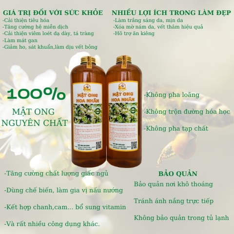 Mật Ong Hoa Nhãn - Chai 1000ml