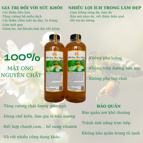 Mật Ong Hoa Rừng - Chai 1000ml
