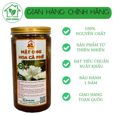Mật Ong Hoa Cà Phê Nguyên Sáp - Hũ 1000ml