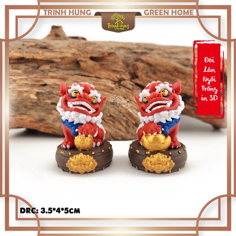 Tượng Lân ngồi trống chiêu lộc in 3D