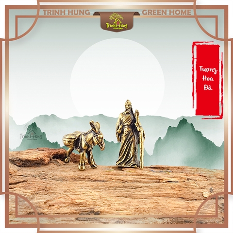 Tượng kim loại Hoa Đà + lừa