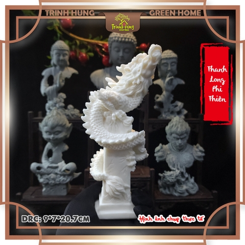 Tượng Thanh Long Phi Thiên chất liệu quả ngà QNV.PVN2295