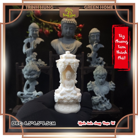 Tượng tây phương tam thánh phật chất liệu quả ngà QNV.PVN2296