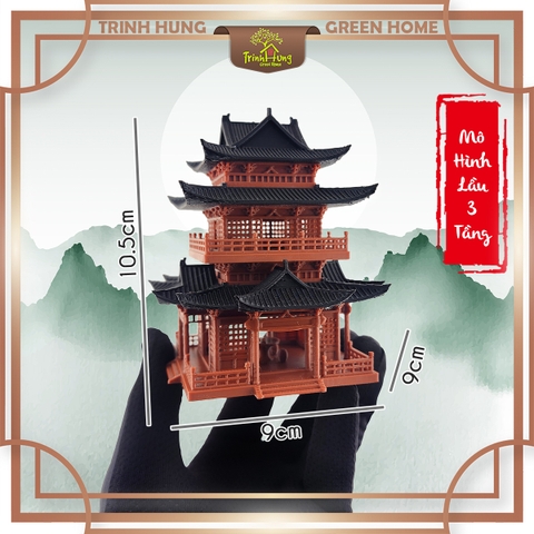 Mô hình nhà cổ trung quốc - Lầu 3 tầng