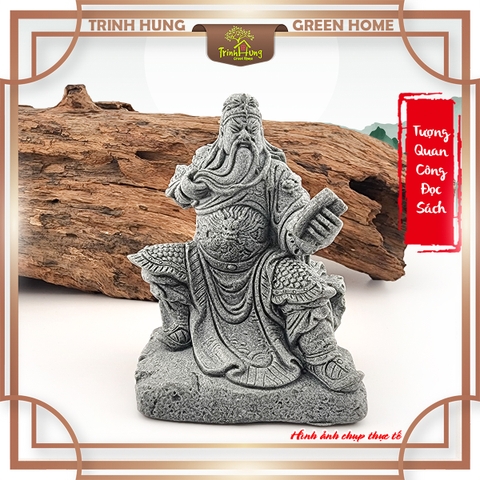 Tượng quan công đọc sách đá sa thạch ST.PVN2564