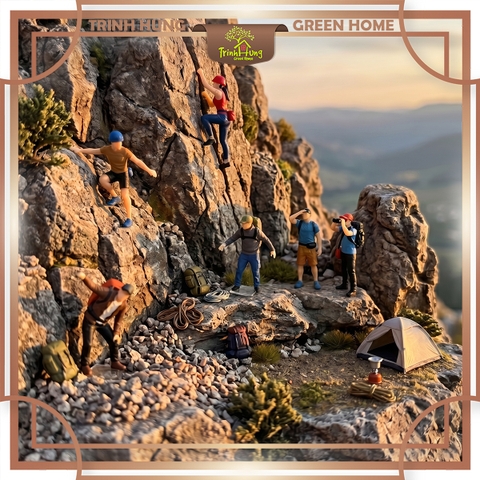 Mô hình Diorama picnic, leo núi in 3D sắc nét