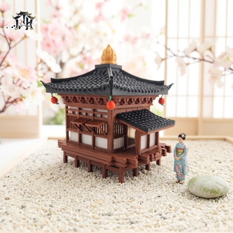 Mô hình nhà Nhật in 3D - nhà có mái hiên 1 tầng