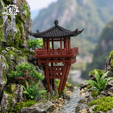 Mô hình nhà cổ trung quốc - Lầu treo vách núi