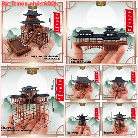 Bộ nhà cổ Trung Quốc nhỏ full 7 món