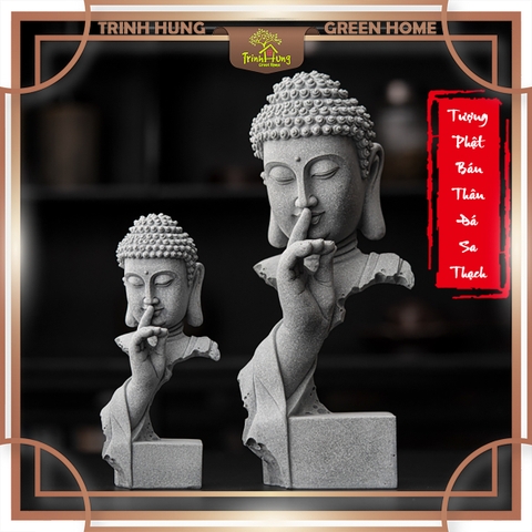 Tượng phật thích ca bán thân 01 đá sa thạch