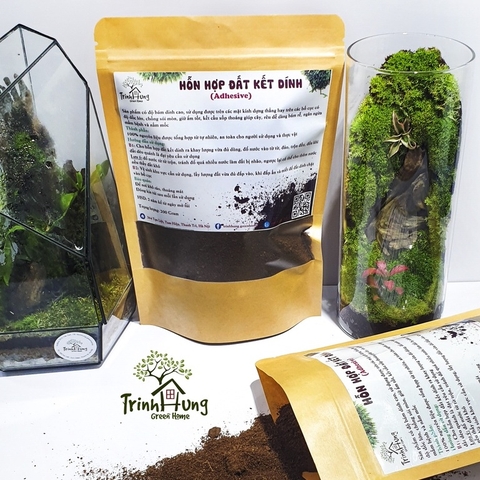 Đất kết dính.Adhesive soil - Chuyên dụng làm Terrarium, tường rêu, bán cạn, bon sai