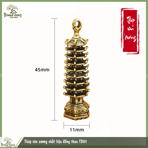 Tháp văn xương chất liệu đồng thau TD01