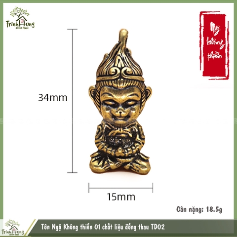 Tôn Ngộ Không thiền 01 chất liệu đồng thau TD02