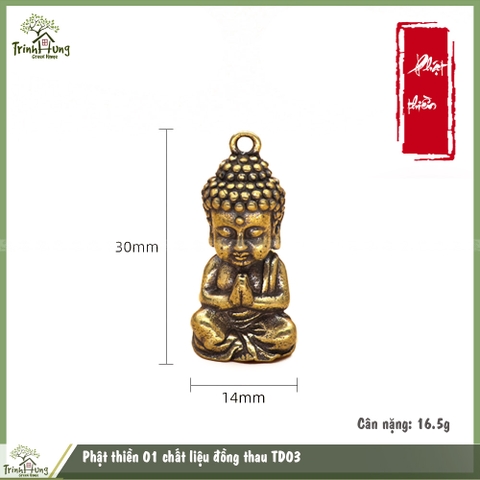 Phật thiền 01 chất liệu đồng thau TD03