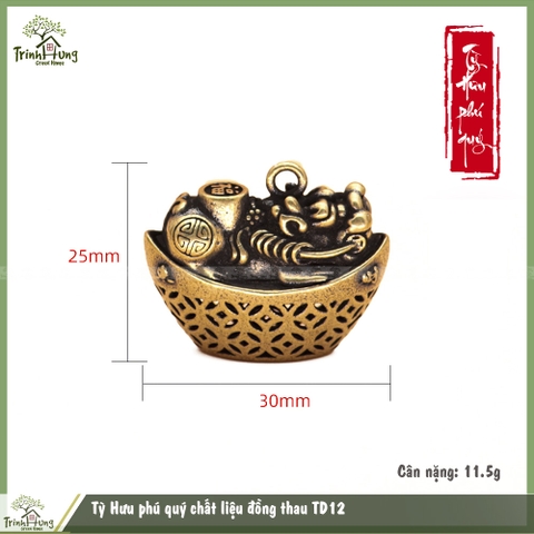 Tỳ Hưu phú quý chất liệu đồng thau TD12