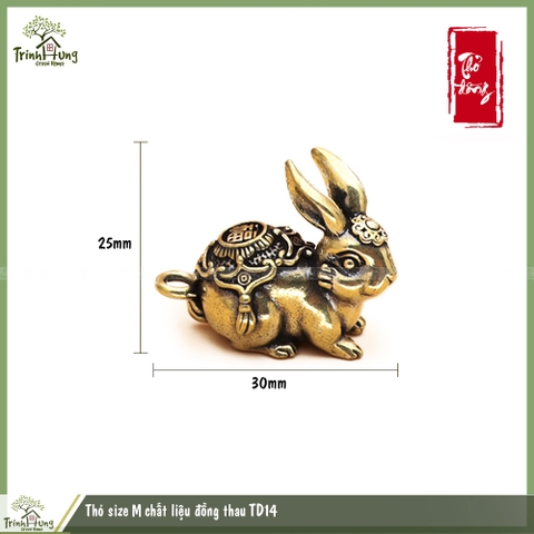 Thỏ size M chất liệu đồng thau TD14