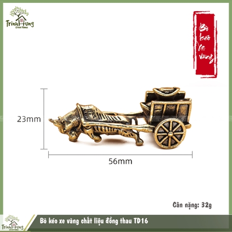 Bò kéo xe vàng chất liệu đồng thau TD16