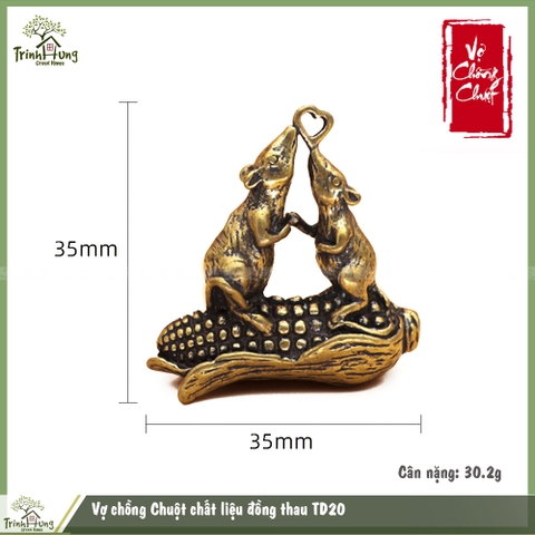 Vợ chồng Chuột chất liệu đồng thau TD20