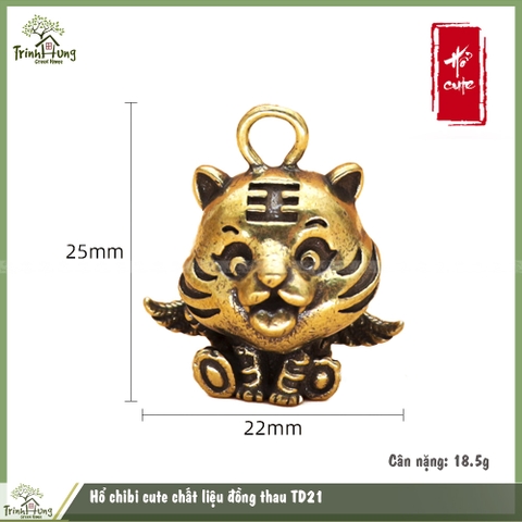 Hổ chibi cute chất liệu đồng thau TD21