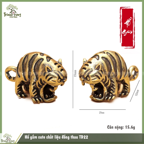 Hổ gầm cute chất liệu đồng thau TD22