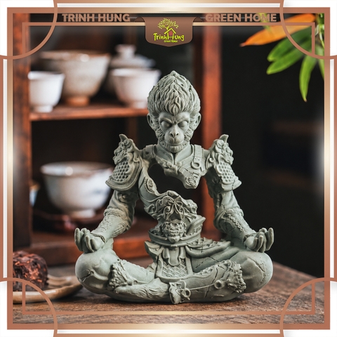 Tượng Ngộ Không - đấu chiến thiền tâm đá sa thạch ST0375