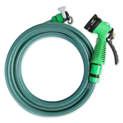 Bộ Tưới Cây 6030 – Dây PVC 5–50m, Đầu Phun ABS + Đồng, Khớp Nối Xoay 360°