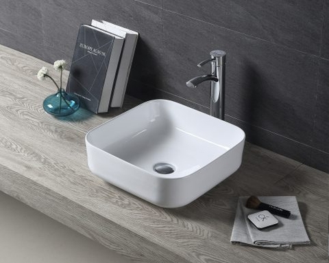 Chậu Rửa Mặt KPL-8438 – Lavabo Đặt Bàn Hiện Đại, Sứ Cao Cấp, Dáng Tròn Tinh Tế