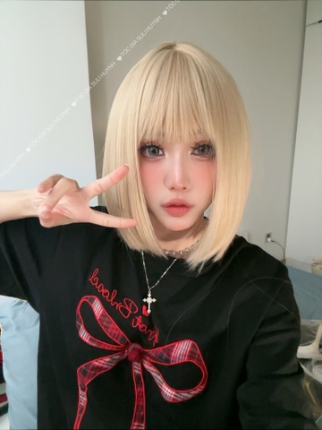 Tóc giả nguyên đầu - Bộ vic ngắn bạch kim